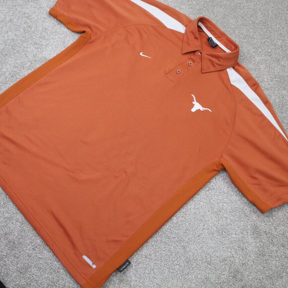 Nike Texas Longhorns Polo Shirt Men Large Orange Sphere Dry Pullover Stretch S/S - Picture 3 of 12